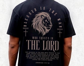 Blessed Is The Man Christian  Men Shirt Christian Mens Shirt Bible Verse Shirt Scripture Shirt Gospel Shirt Christian Merch Cross Jesus