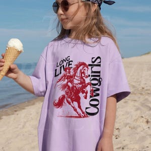Cowgirl Shirt For Kids, Youth Retro Country Western Tees, Coastal Cowgirl Cowboy Gifts, Farmcore Horse T-shirts, Children Western
