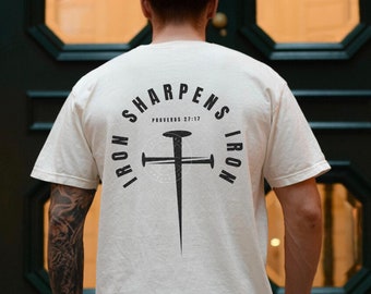 Christian Shirts, Christian Shirts For Men, Jesus Shirt, Iron Sharpens Iron Shirt, Christian Gifts For Men, Men&#39;s Gym Streetwear Tshirt