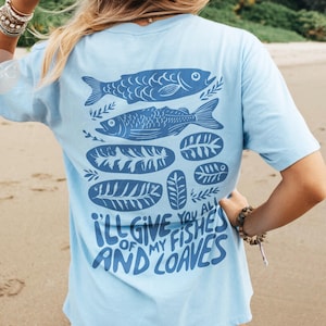 Christliches Shirt, Fische und Brote Tshirt, Bibel Vers T-Shirt, Christliche Geschenke, Fisch Shirt, Angeln Shirts, Jesus Shirt, Christliche T-Shirts