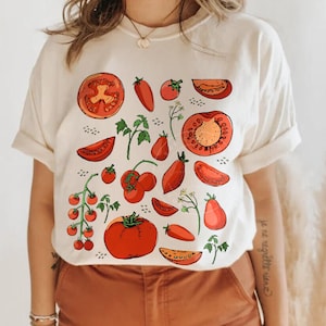 Tomato Shirt Fruit Shirt Botanical Shirt Cottagecore Vegan Shirt Garden T Shirt Vegetable Shirt Fruit Tee Aesthetic Gardening Farmer Tee