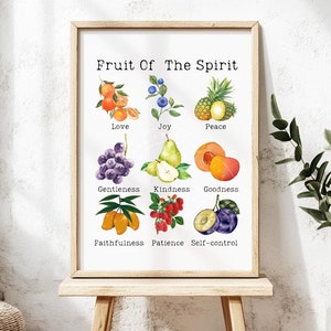 Fruit of the Spirit Wall Art Christian Wall Art Scripture Poster Bible Art Print Christian Gift Christian Wall Decor Housewarming Wall Decor