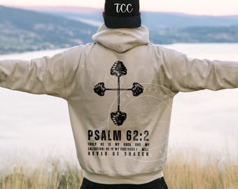 Trendy Psalms 62:2 Roman letter Hoodie Trendy Psalms 62:2 Roman letter Hoodie