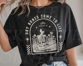 Christian Halloween Shirt,Skeleton Dry Bones Come Alive, Fall Jesus Shirts, Bible Verse Tshirt, Scripture Shirt Faith Clothing, Fall Shirts