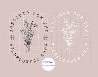 Bible Verse Svg, Bible PNG, Consider How The Wildflowers Grow, Bible sublimation, Digital File Inspirational, Inspirational Quotes PNG