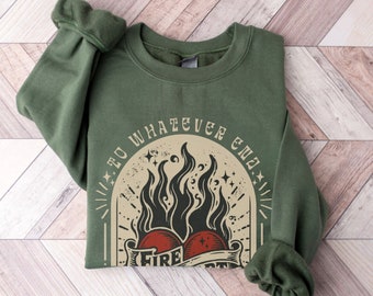 Throne of Glass Fireheart Shirt, Fireheart Sweatshirt, Terrasen To Whatever End Kingdom Of Ash Shirt, ACOTAR Shirt, Aeline Galathynius, TOG