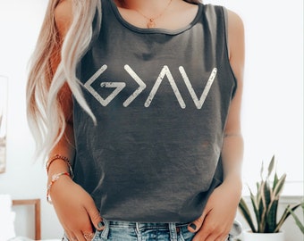 God is Greater than The Highs and Lows Tank Top, Christian Tank Tops, Christian T-shirt, God Shirt, Christian Gifts, Jesus Gift For Her