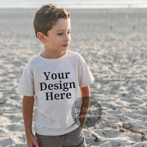Bella Canvas 3001Y White Mockup, Kids Tshirt Mockup, Youth T-shirt Mockup, Youth Mockup, Trendy Mockup T-shirt, Boy Mockup