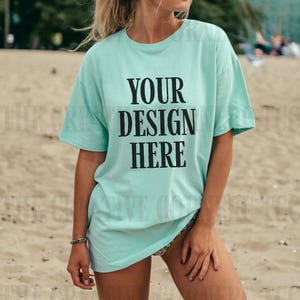 Island Reef Comfort Colors 1717 Mockup, Island Reef 1717 Mockups, Model Mockup, 1717 Mockup, Model Beach Mockup Comfort Colors Summer Mockup