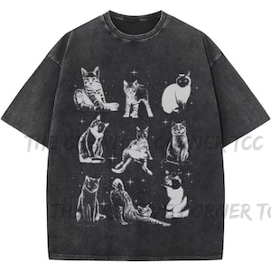 Cats Tshirt, Retro Comfort Colors®, 90s Vintage Style Cat Shirt,  Y2k Shirt, Cat Lovers Gift, Cute Cat Shirts, Funny Cats, Cat Mom, Cat Dad