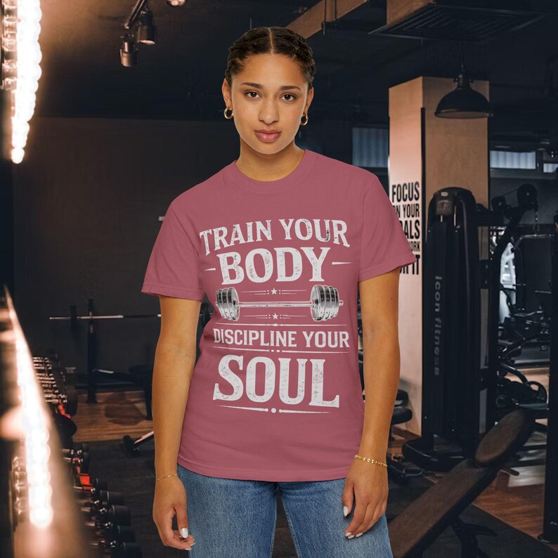 Christian Gym T-Shirt Train Your Body Discipline Your Soul Shirt Religious Men Gift Jesus Tee Bible Verse Apparel afbeelding 10