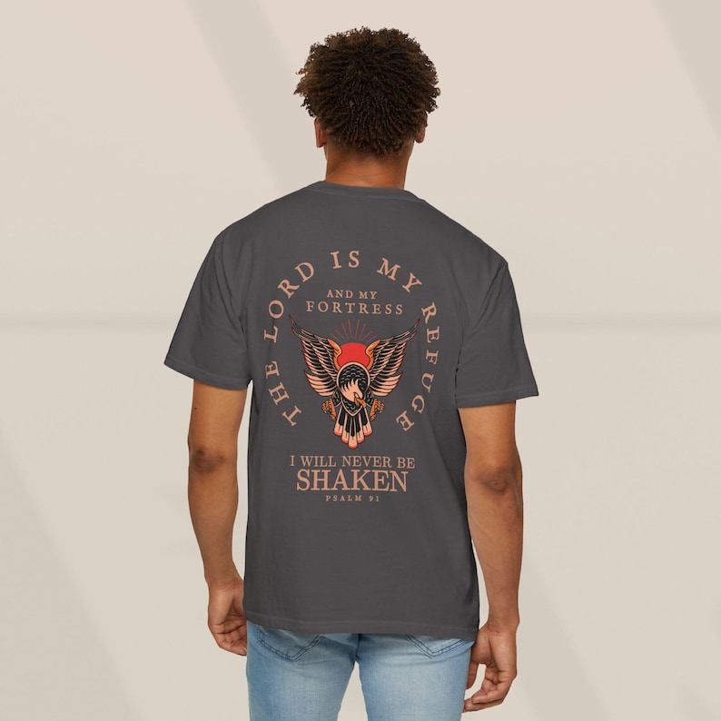 Psalm 91 Mens Christian Shirt Christianity Gift for Him Bible Verse Shirt Christian Clothing TShirt Religious Faithful Gifts for Dad Shirts image 5