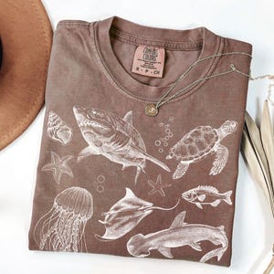 Sea Animals Vintage Style Tshirt, Retro Comfort Colors® Y2k Ocean Shirt, Sealife, Whale, Orca, Shark, Turtle Shirts, Marine Life Shirt