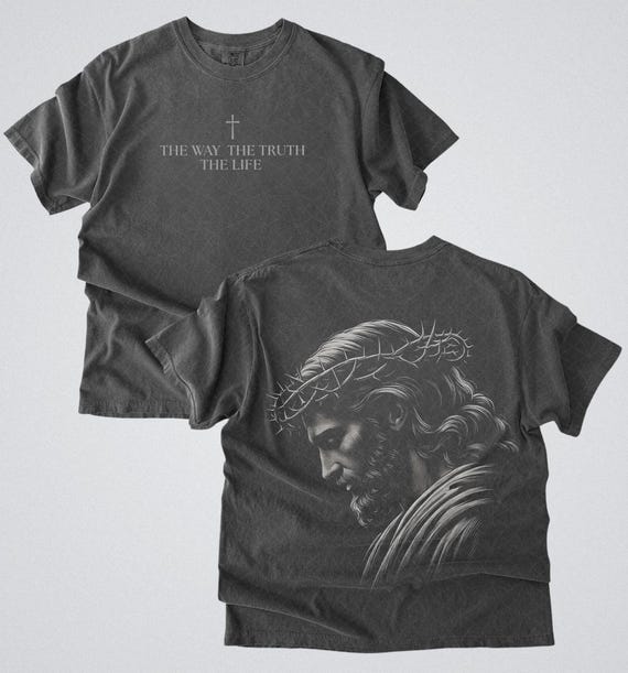 Jesus Shirt, Jesus Face Vintage 90s Graphic, Christian Men Gifts, Jesus The Way, Cross T-shirt, Faith Apparel For Him