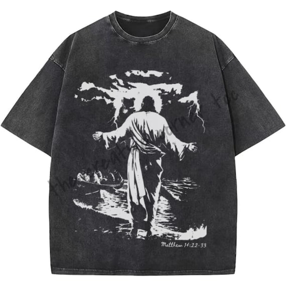 Jesus Shirt, Christian Men Shirt, Jesus Walking on Water