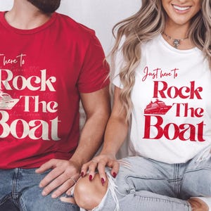 Just Here to Rock the Boat Shirt, Matching Group Cruise Tee, Family Cruise Shirts, Cruise Trip T-shirt, Vacation Shirt For a Group