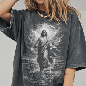 Jesus Walking On Water, Jesus Shirts, Christian T-shirts, Faith Gifts, Comfort Colors Bible Verse Tees