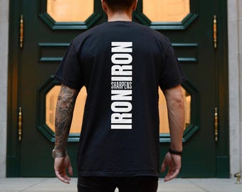 Christian Shirts, Christian Shirts For Men, Jesus Shirt, Iron Sharpens Iron Shirt, Christian Gifts For Men, Men's Gym Streetwear Tshirt