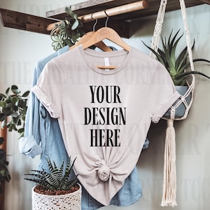 Bella Canvas 3001 Mockup | Bella Canvas 3001 Ash T Shirt Mockup | Ash T Shirt Mockup | Hanging Tshirt Mockup | Ash Shirt Mockup