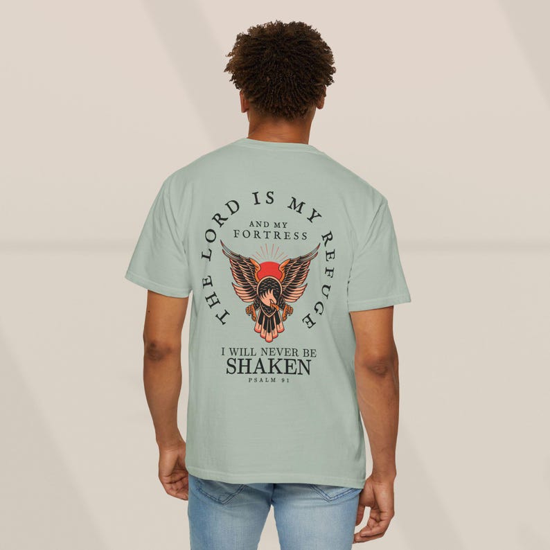 Psalm 91 Mens Christian Shirt Christianity Gift for Him Bible Verse Shirt Christian Clothing TShirt Religious Faithful Gifts for Dad Shirts image 7