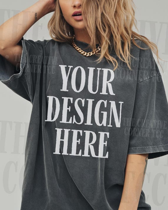 Pepper Comfort Colors 1717 Mockup, CC Mockup, 1717 Mockup. Model Mockup, Pepper Mockup, Model Oversized  Mockup, Trendy Oversized Mockup