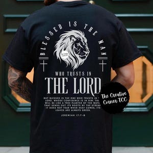 Gesegnet ist der Mann Christian Männer Shirt Christian Herren Shirt Bibel Vers Shirt Schrift Shirt Evangelium Shirt Christian Merch Kreuz Jesus