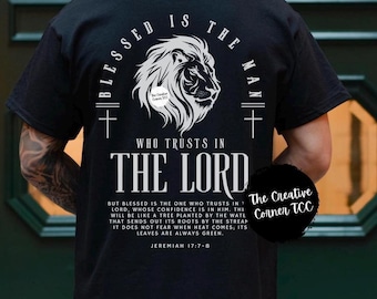Blessed Is The Man Christian  Men Shirt Christian Mens Shirt Bible Verse Shirt Scripture Shirt Gospel Shirt Christian Merch Cross Jesus