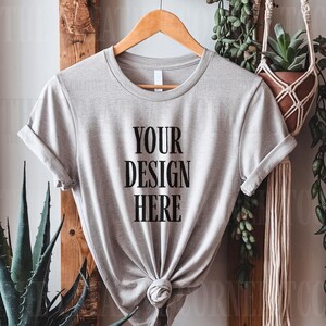 Bella Canvas 3001 Mockup, Bella Canvas 3001 Athletic Heather, Mockup, Athletic Heather T Shirt Mockup, Hanging Tshirt Mockup, Shirt Mockup