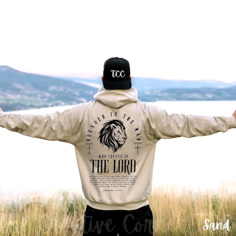Blessed Is The Man Christian Hoodie Christian Men Hoodie Bible Verse hoodies Scripture Sweatshirt Gospel Cross Jesus Christian Merch Shirt image 1