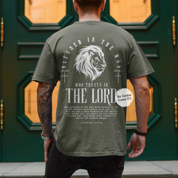 Blessed Is The Man Christian  Men Shirt Christian Mens Shirt Bible Verse Shirt Scripture Shirt Gospel Shirt Christian Merch Cross Jesus