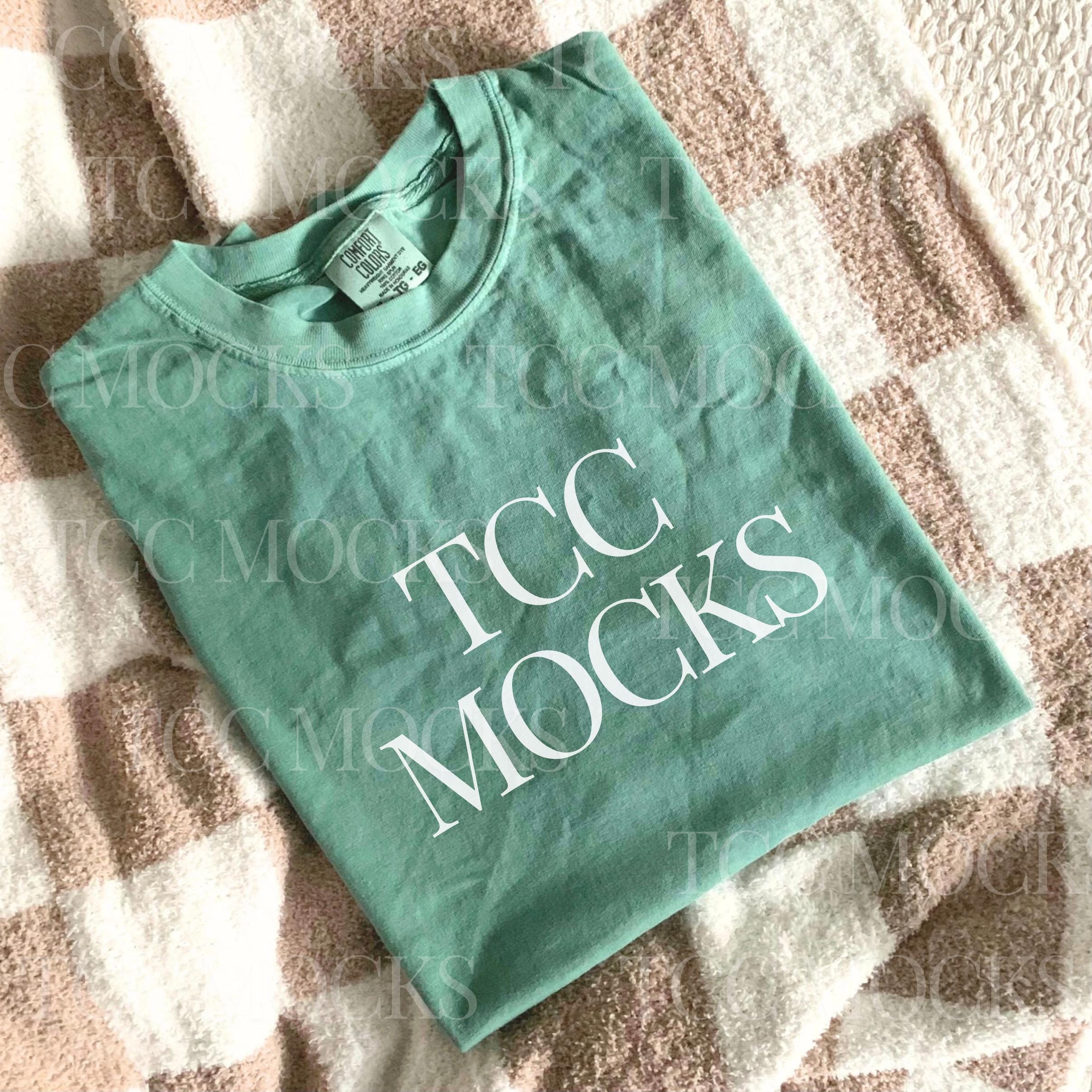 Comfort Colors 1717 Light Green Mockup,1717  T-Shirt Mockup Comfort Colors Mock Up Light Green Shirt Flat Lay Mockup, folded Shirt Mockups