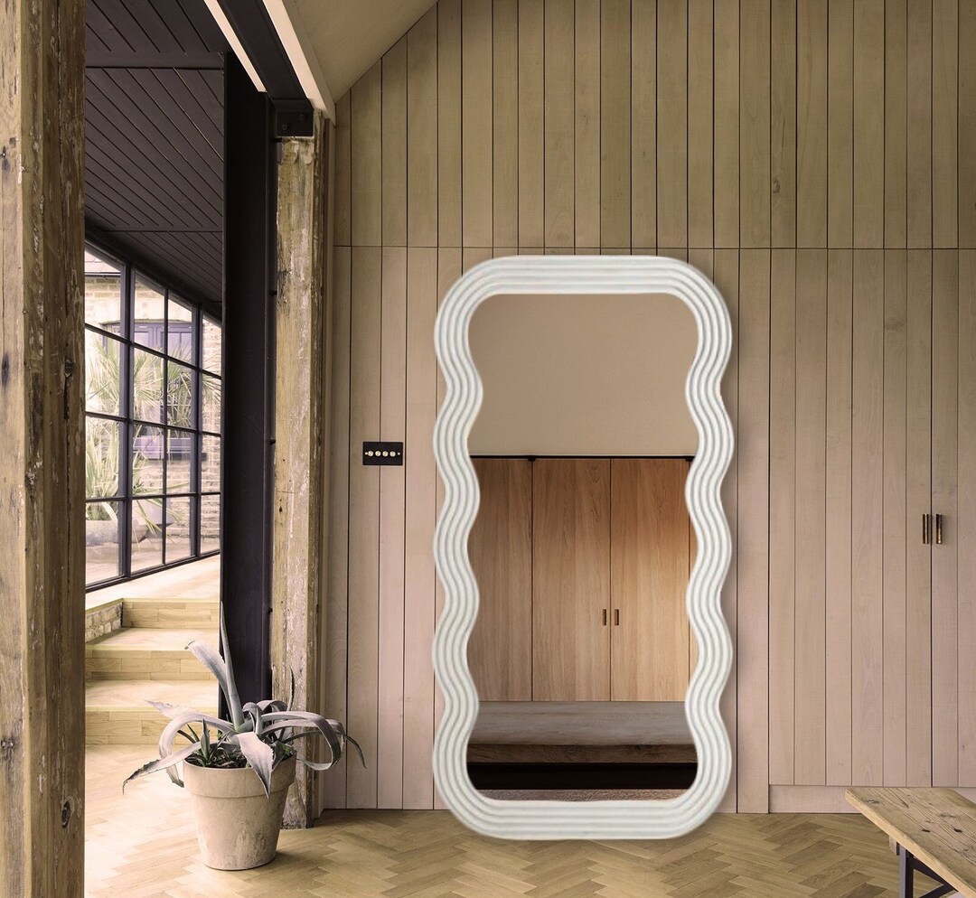 Full Body Curvy Mirror Full Length Wavy Mirror Large Floor Etsy