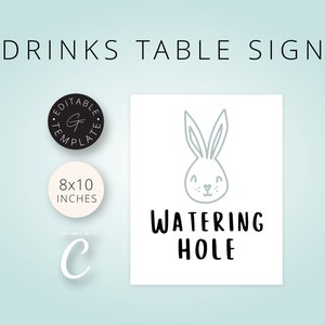 Drinks Table Sign, Kids Birthday Sign, Easter Party, Easter Birthday, Drinks Sign, Kids themed Party, Table Sign, Birthday Sign