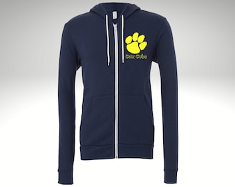 Custom School Spirit Zip up Sweatshirt, School Sweatshirt, Custom School Hoodie, Teacher Gift, Hoodie, Full Zip, Sports