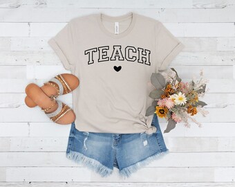 Teach Shirt, Teacher Varsity Shirt, Teacher Life, Teacher Gift, Back To School, Best Teacher, Teacher Appreciation Shirt, Teaching Love