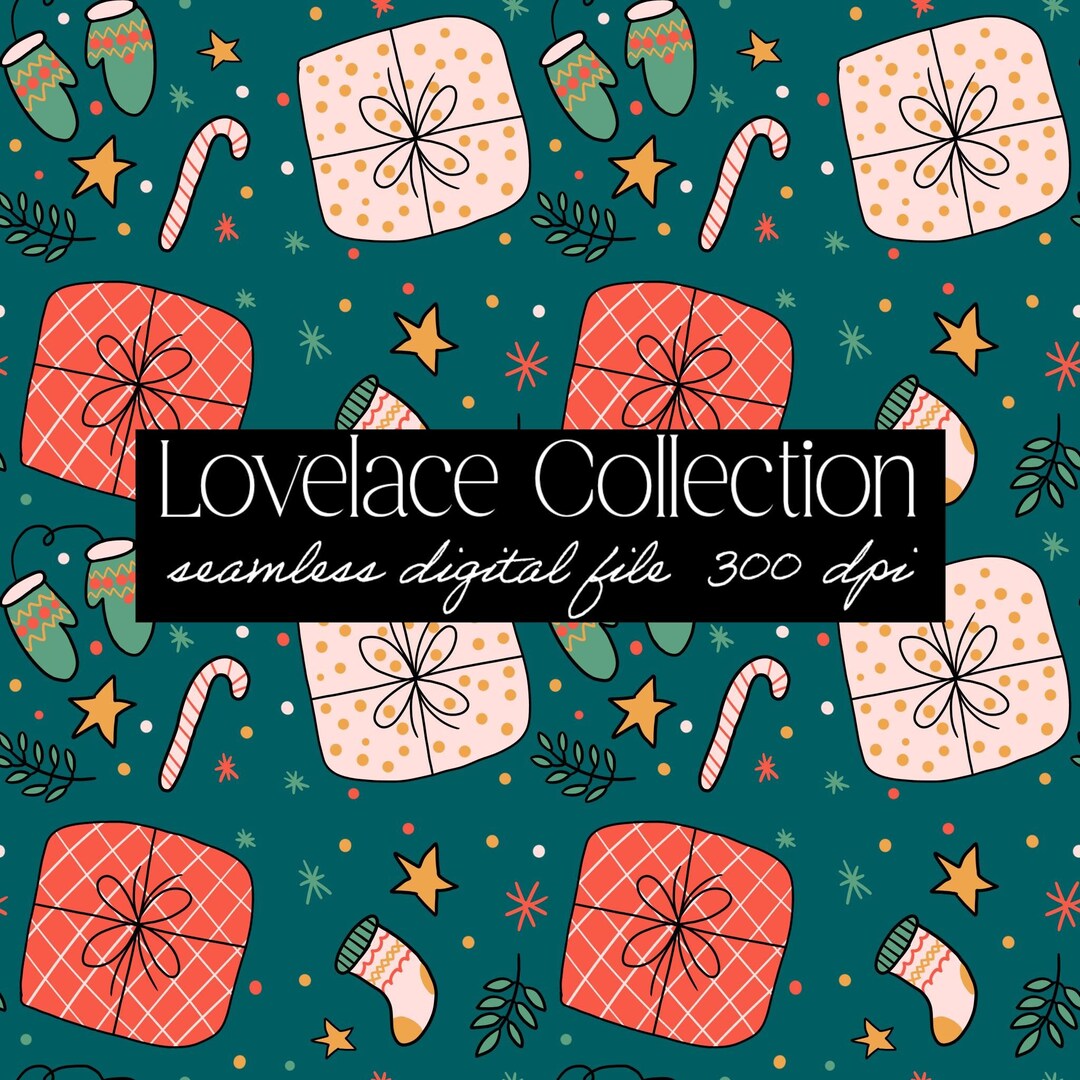 Christmas Gift Seamless Pattern - Digital Paper by Lovelace Collection ...