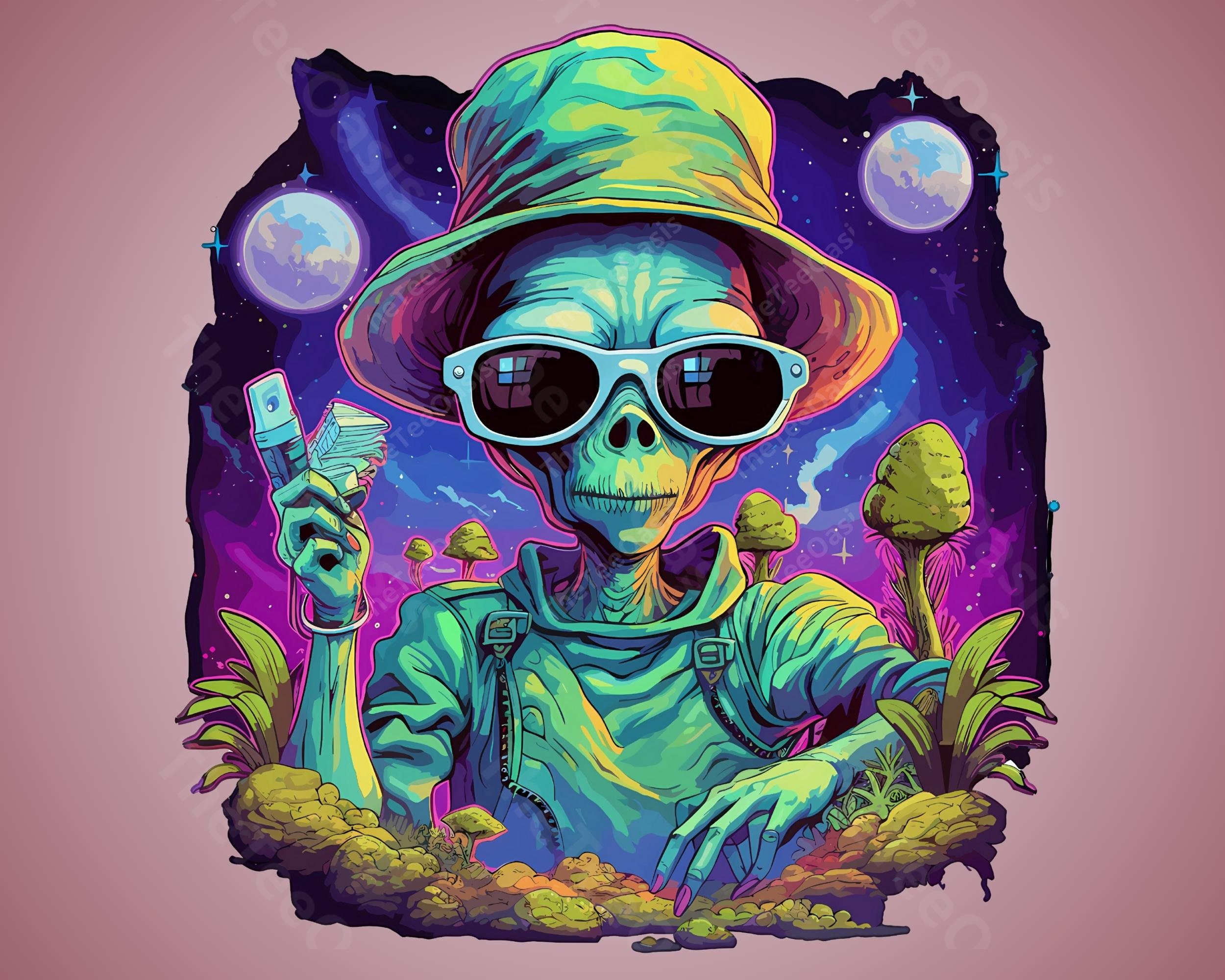 Space Alien Clipart UFO Graphic Tee Cool Alien Sublimation Funny Alien ...