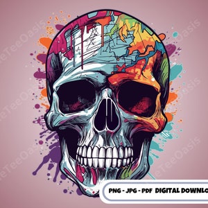 Graffiti Skull Clipart Y2k Graffiti Skull Png Skull Street Art Clipart Printable Skull Lover Colorful Skull Clipart Shirt Digital Download