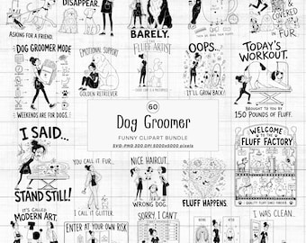 Dog Groomer SVG Bundle | Messy Dog Stylist PNG | Funny Grooming Quotes | Animal Lover Clipart | Pet Salon Business Gift |  Digital Download