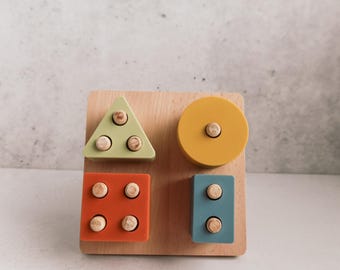 Montessori Shape Puzzle: Wooden & Silicone Sorting Toy