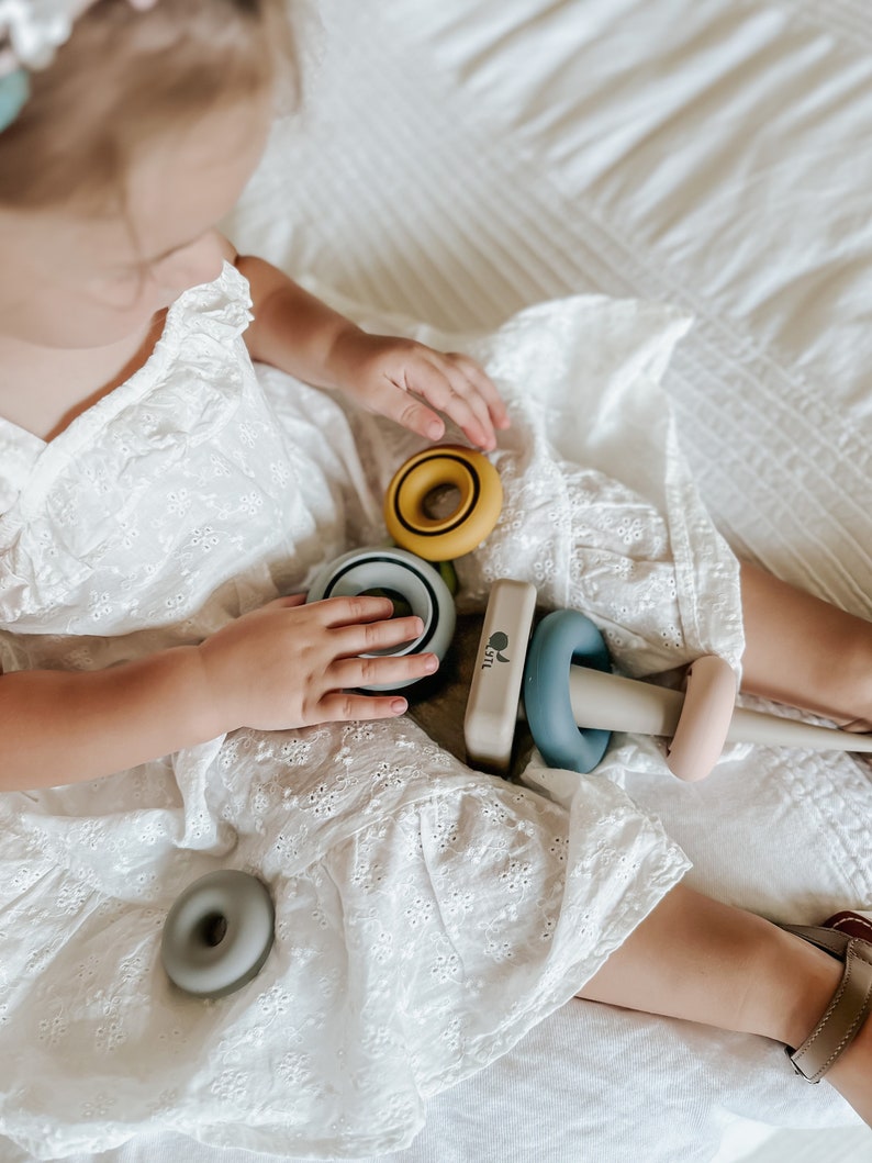 Ring Stacking Toy | Silicone | Sensory Play | Sorting + Stacking ...