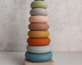 Montessori Silicone Ring Stacking Toy: Sensory & Water Safe