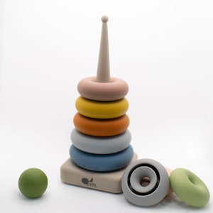 Ring Stacking Toy | Silicone | Sensory Play | Sorting + Stacking ...