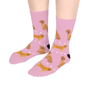 Golden Retrievers Mom Socks - Golden Retriever Ouders - Golden Crew Socks - I Love My Golden - Dog Parent - Golden Retriever Lover