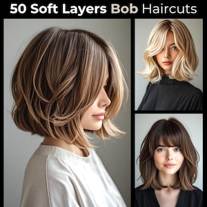 50 Soft Layers Bob Frisuren für Frauen | Frisuren Trend Bob Frisuren | JPG Bundle