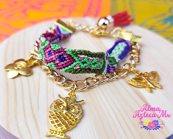 Handmade Mexican Woven Charm Bracelet