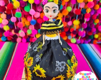 Poupée mexicaine Loteria - Robe mexicaine régionale classique / Muñeca Mexicana / Frida