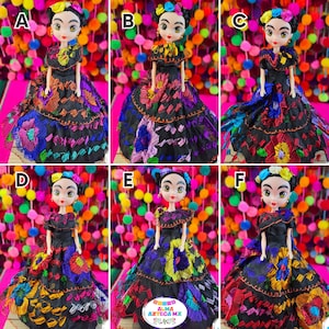 Loteria Mexican Doll Classic Regional Mexican Dress / Muñeca Mexicana / Frida