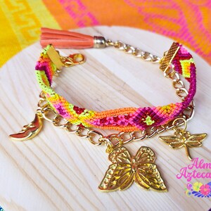 Handmade Mexican Friendship Bracelet Woven Charm Neon Bracelet Mexico Gift Pulseras Artesania Mexicana