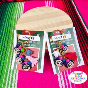 Mexikanische Puppe Schlüsselanhänger / Llavero Muñaca / handgemachte mexikanische Schlüsselanhänger / Llavero Mexicano Geschenk
